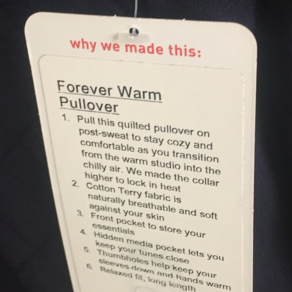 NWT MDNI LULULEMON FOREVER WARM PULLOVER - Size 2 - Picture 6 of 8